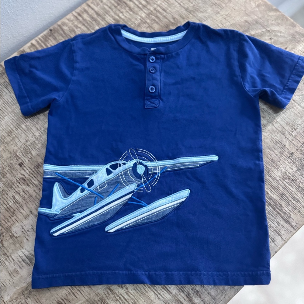 Gymboree Blue Airplane Henley Tee